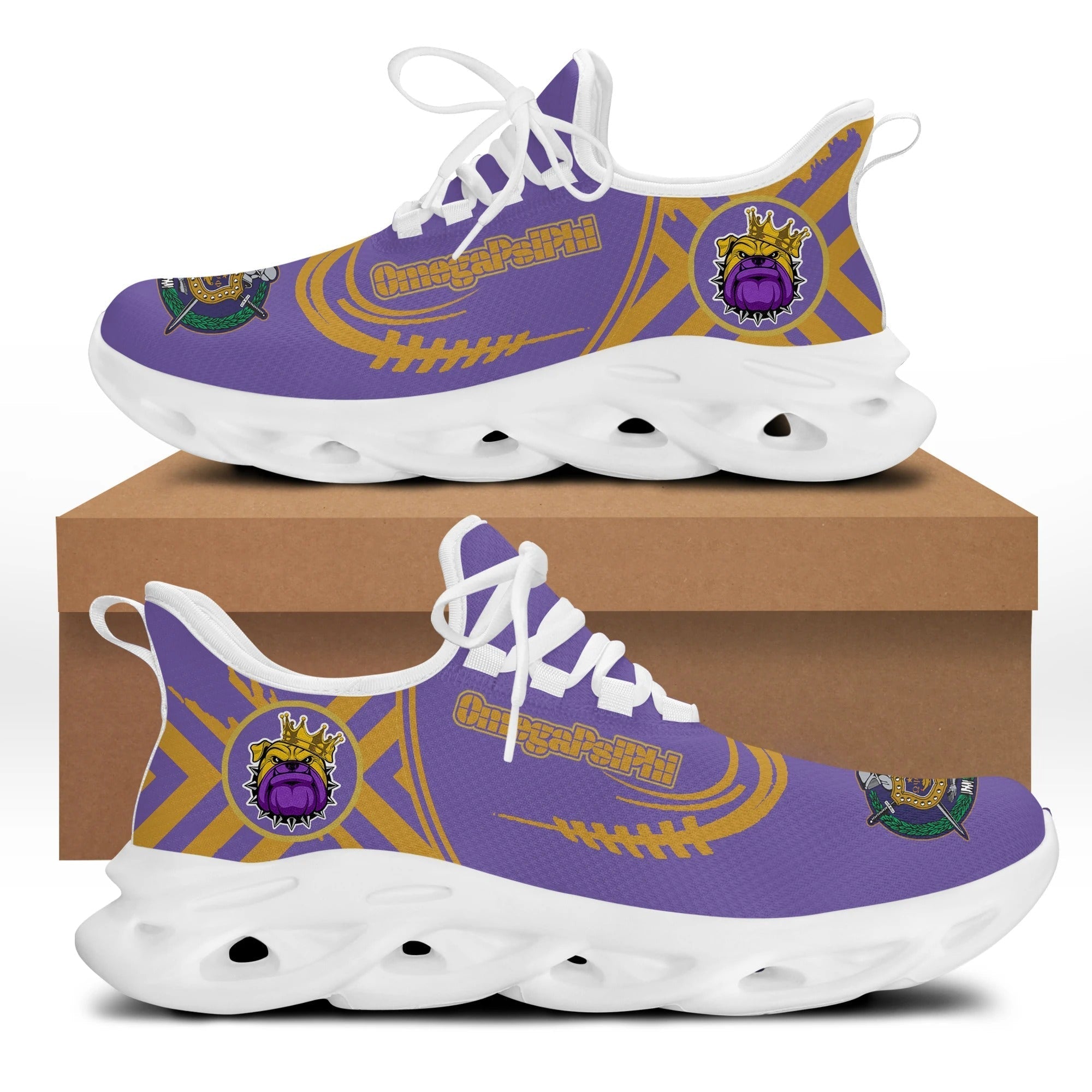 Wonder Print Footwear – Omega Psi Phi Baseball Style Clunky Sneakers Lt10