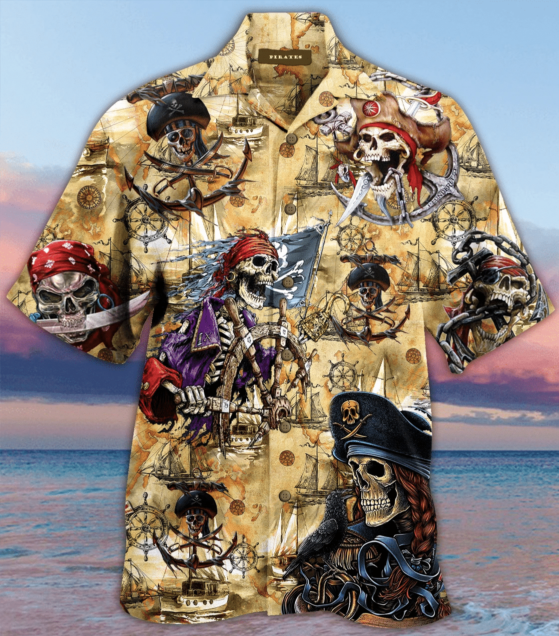 Check Out This Awesome Amazing Pirate Skull Unisex Hawaii Shirt Ha66664