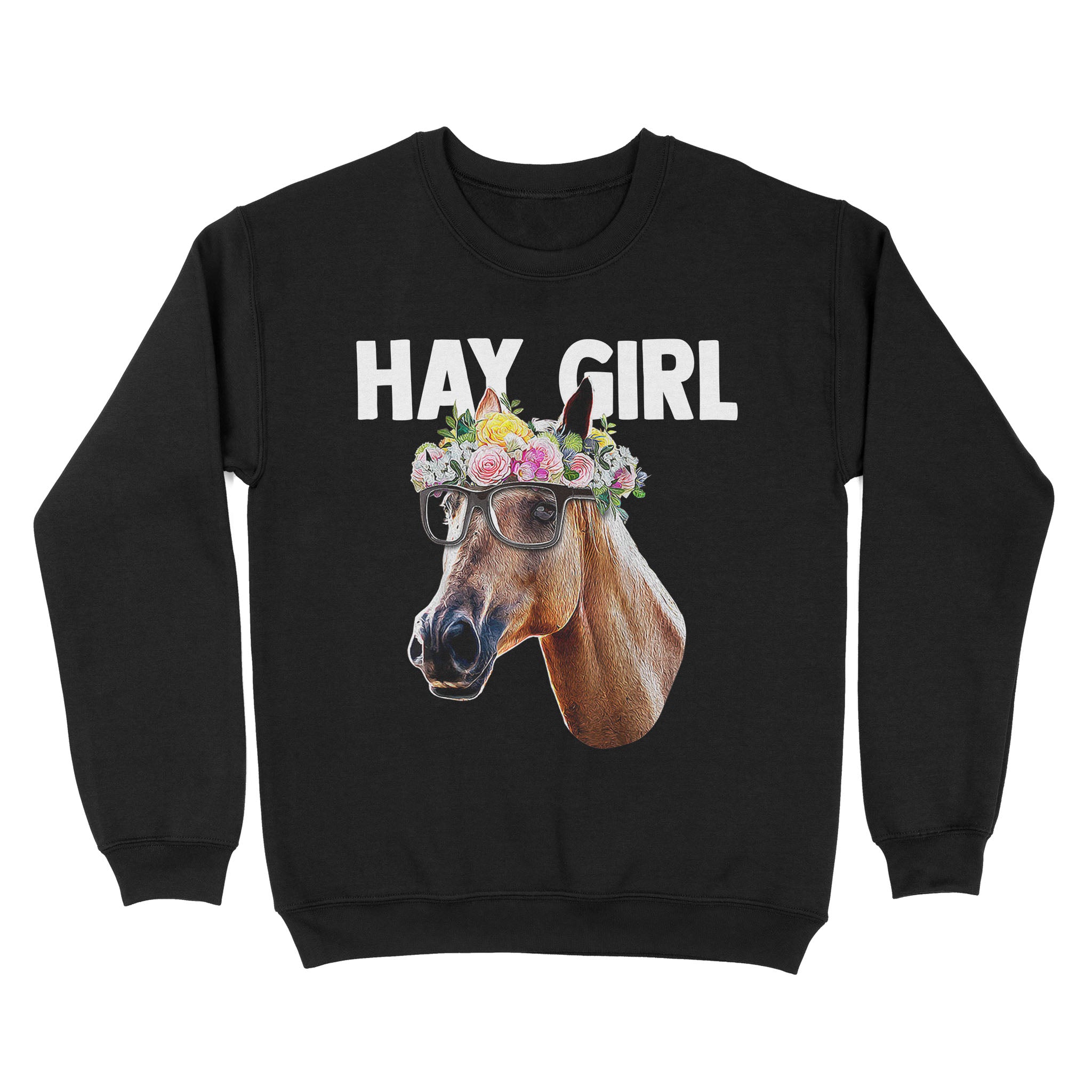 Hay Girl Shirt, Horse Lover Shirt, Girls Horse Shirt, Gift For Horse Owner, Farmer Shirt, Horse Gift D2 Nqs2926 Standard Crew Neck Sweatshirt