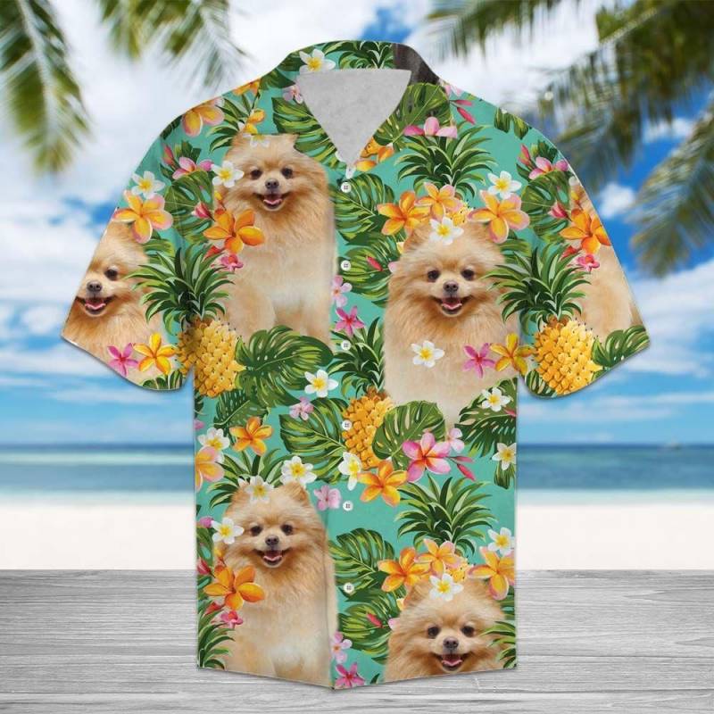 Artsyhomes Tropical Pineapple Pomeranian Hawaiian Ha87203