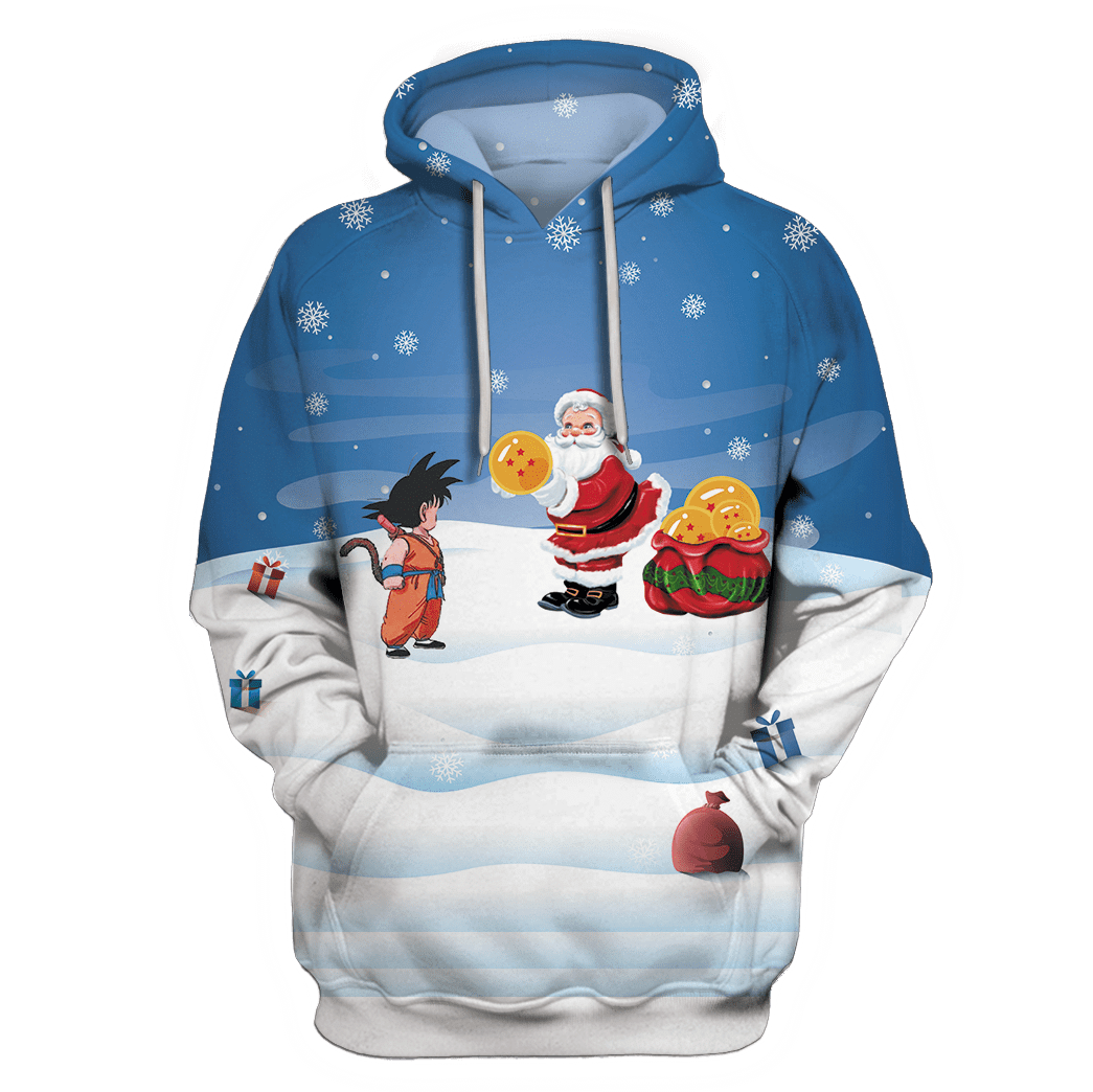 Dragon Ball Songoku On Christmas Custom T-shirt - Hoodies Apparel
