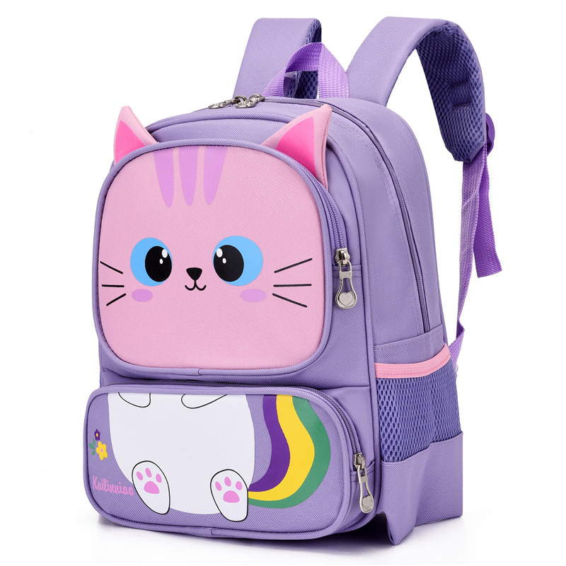 Fashion Children’s School Backpack Kids Cartoon Waterpoof Boys Girls Bag Bookbag Kindergarten School bags Tiger And Cat Mochila alx