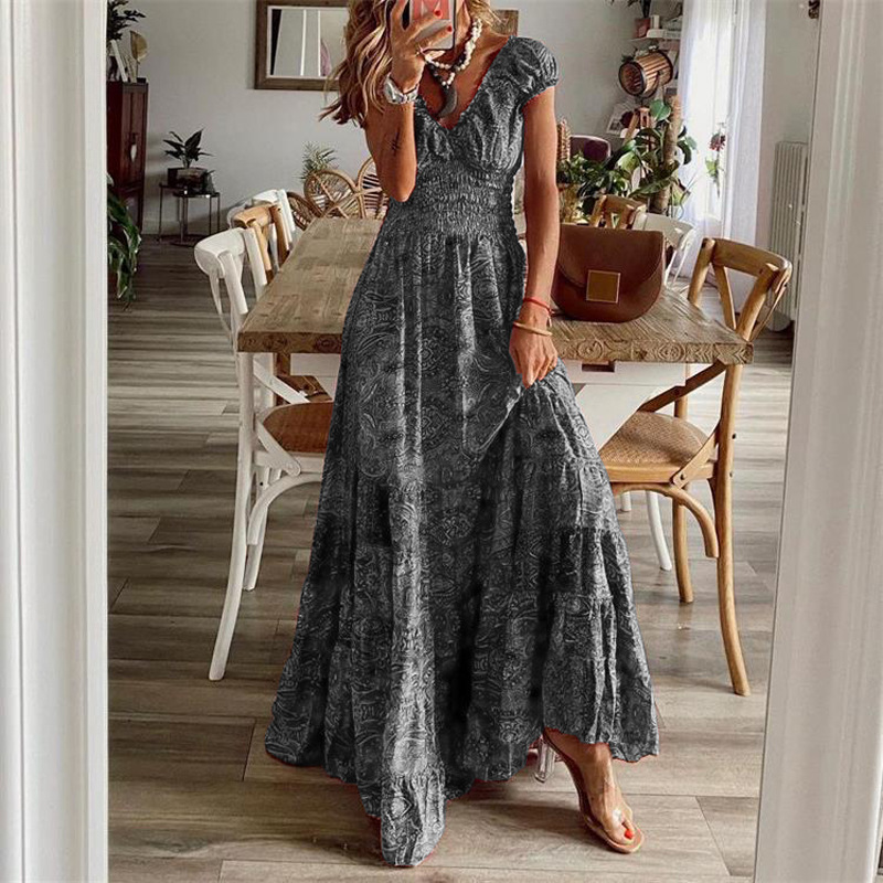 Women New Loose Floral Vintage Hole Ruffles Befree Dress Floral ummer Camis Party Elegant Maxi Dresses Plus Sizes alx