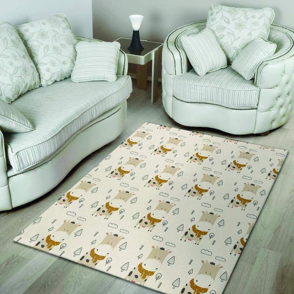 Cow Cute Print Area Rug