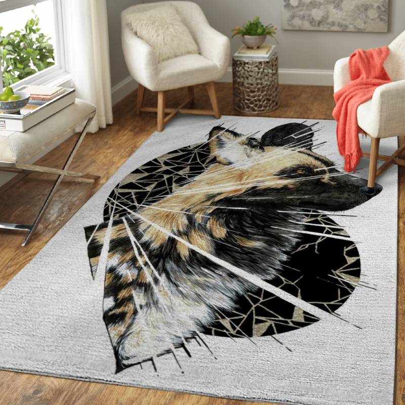 Shattered African Wild dog – Animals Area Rug Carpet