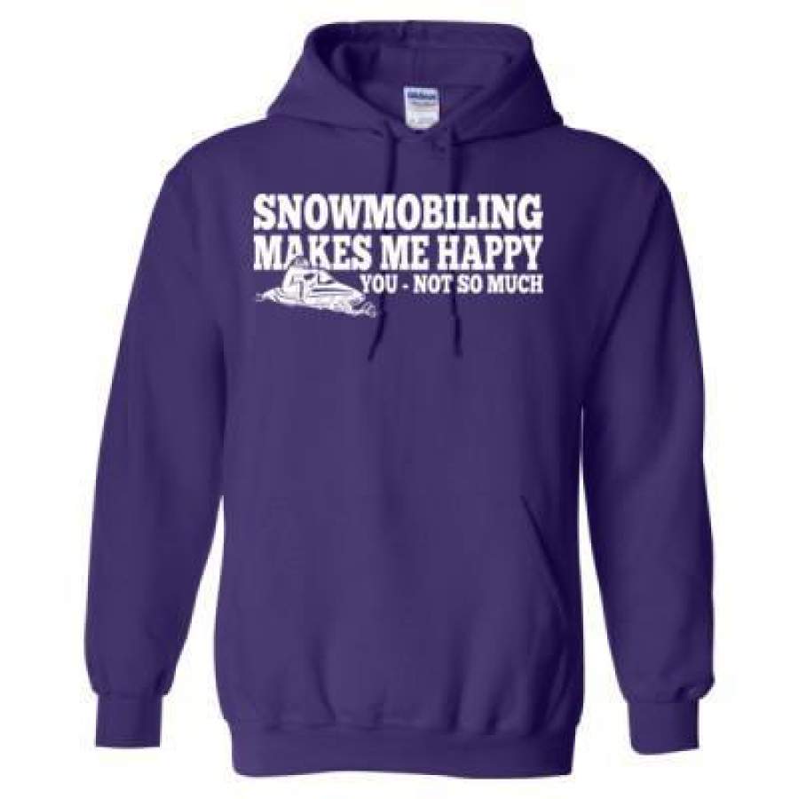 AGR Snowmobiling Makes Me Happy You Not Much – Heavy Blend™ Hooded Sweatshirt