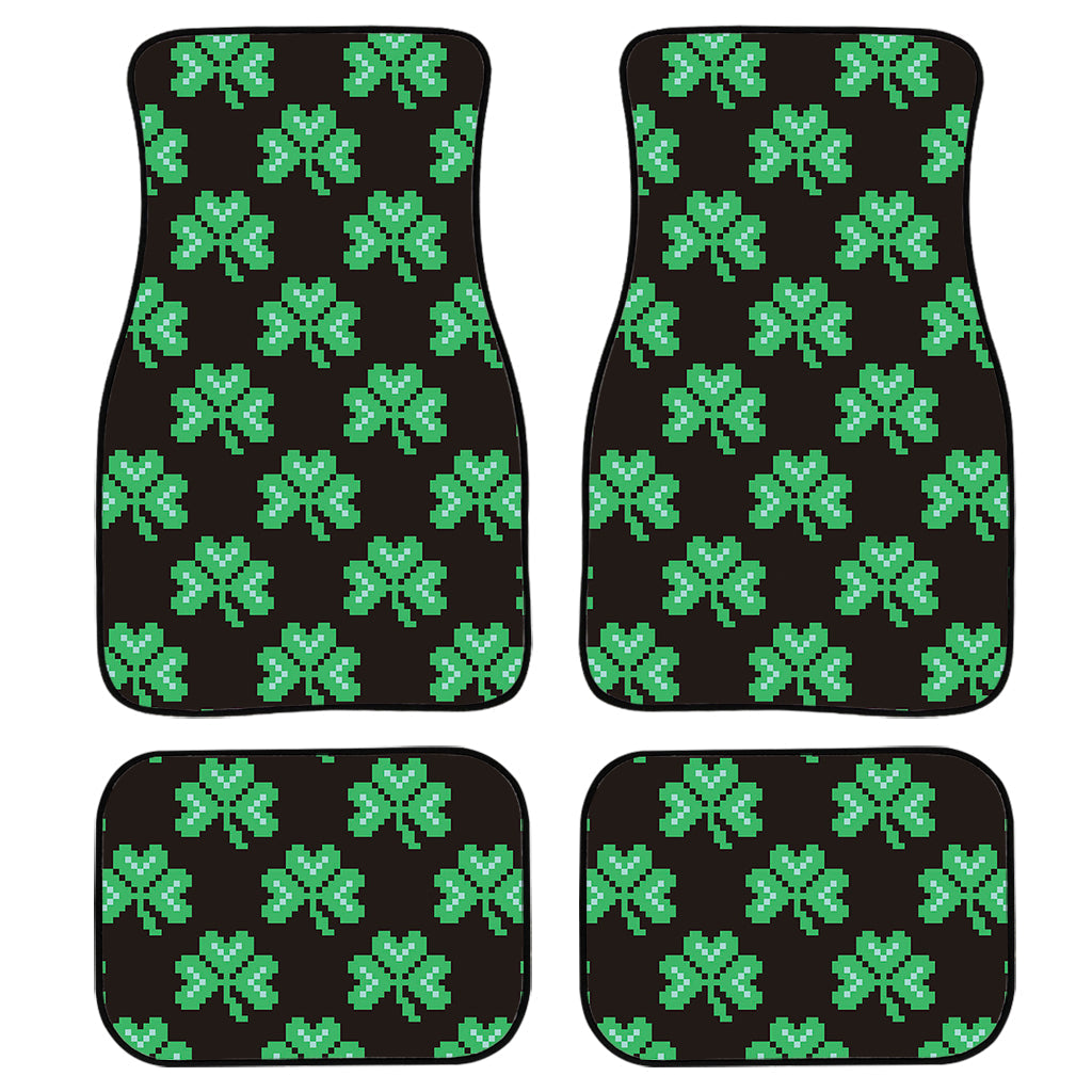 Pixel Clover St. Patrick’S Day Print Front And Back Car Floor Mats, Front Car Mat