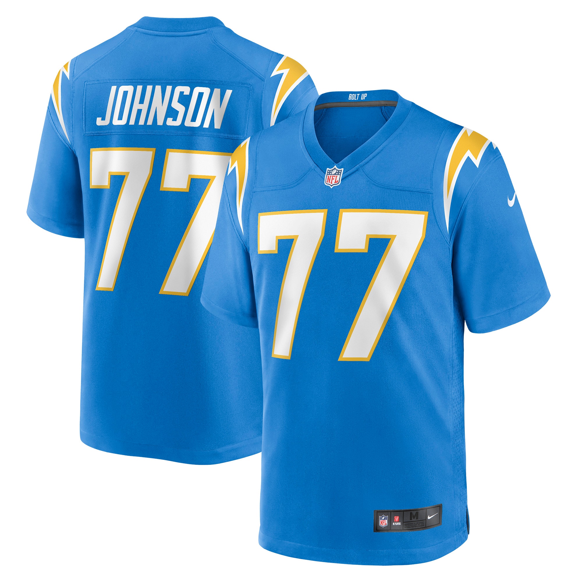 Men’s Los Angeles Chargers Zion Johnson Powder Blue Player Game Jersey