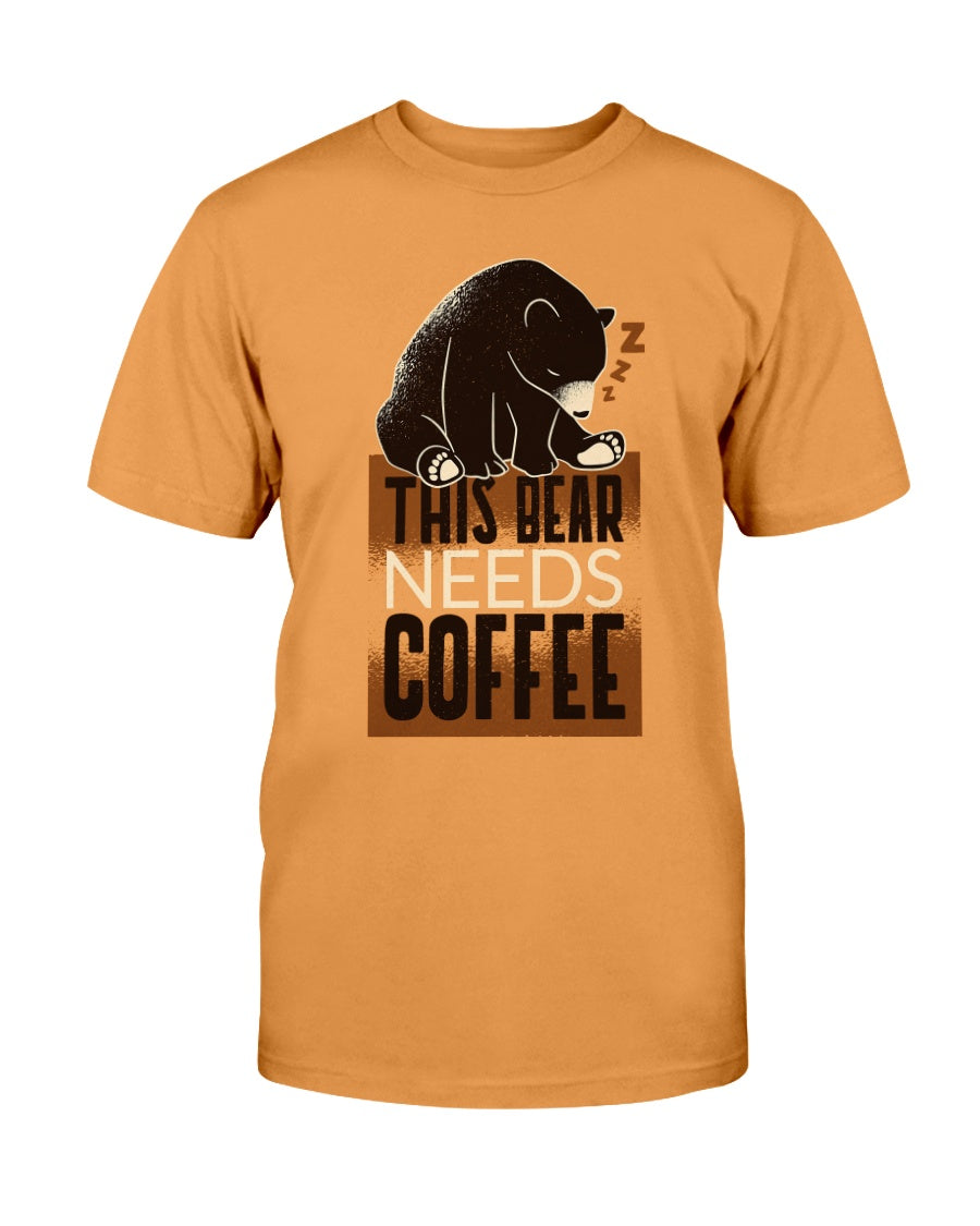 This Bear Needs Coffee  Shirt Mens/Womens Cotton