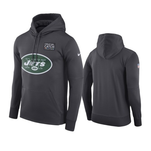 New York Jets Anthracite Crucial Catch Hoodie