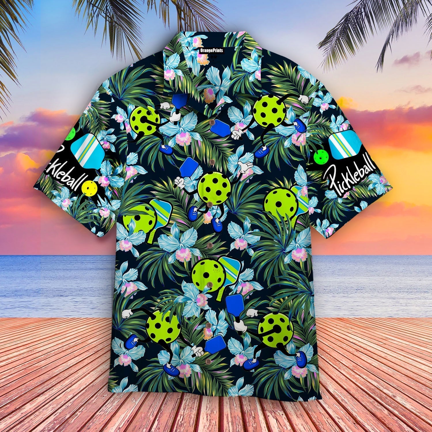 Pickleball And Leaves Pattern Aloha Hawaii Shirts For Men Women Ha60341