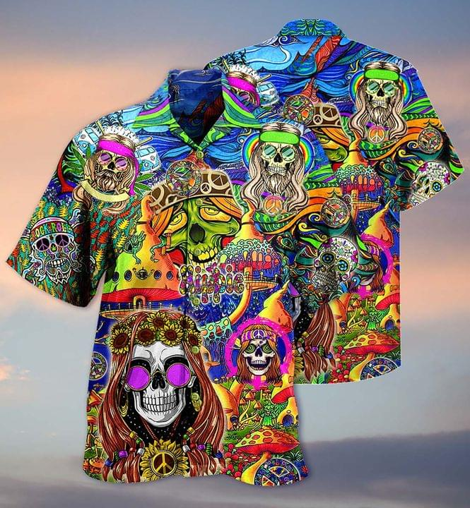 Hippie Colorful Skull Aloha Hawaii Shirts For Men Women Ha19936