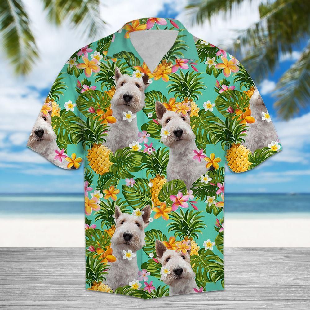 Tropical Pineapple Wire Fox Terrier Aloha Hawaiian Shirt Colorful Short Sleeve Summer Beach Casual Shirt For Men And Women