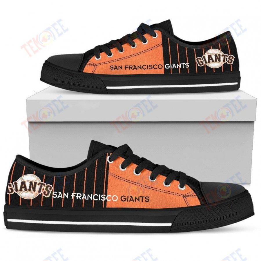 Mens Womens San Francisco Giants Simple Design Vertical Stripes Low Top Shoes Custom Print Footwear Convers Sneakers TMT672