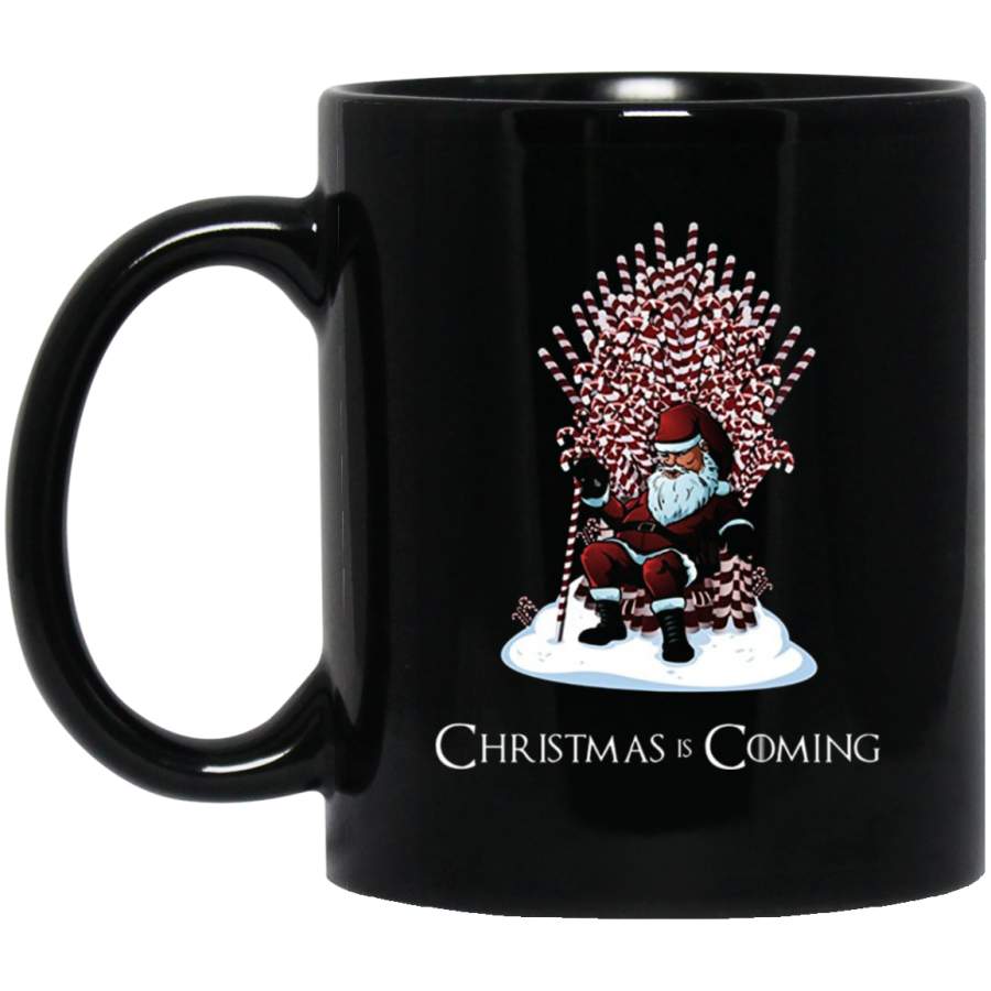 Santa Candy Cane Throne Funny Christmas Mug 11 oz 15 oz Black Mug