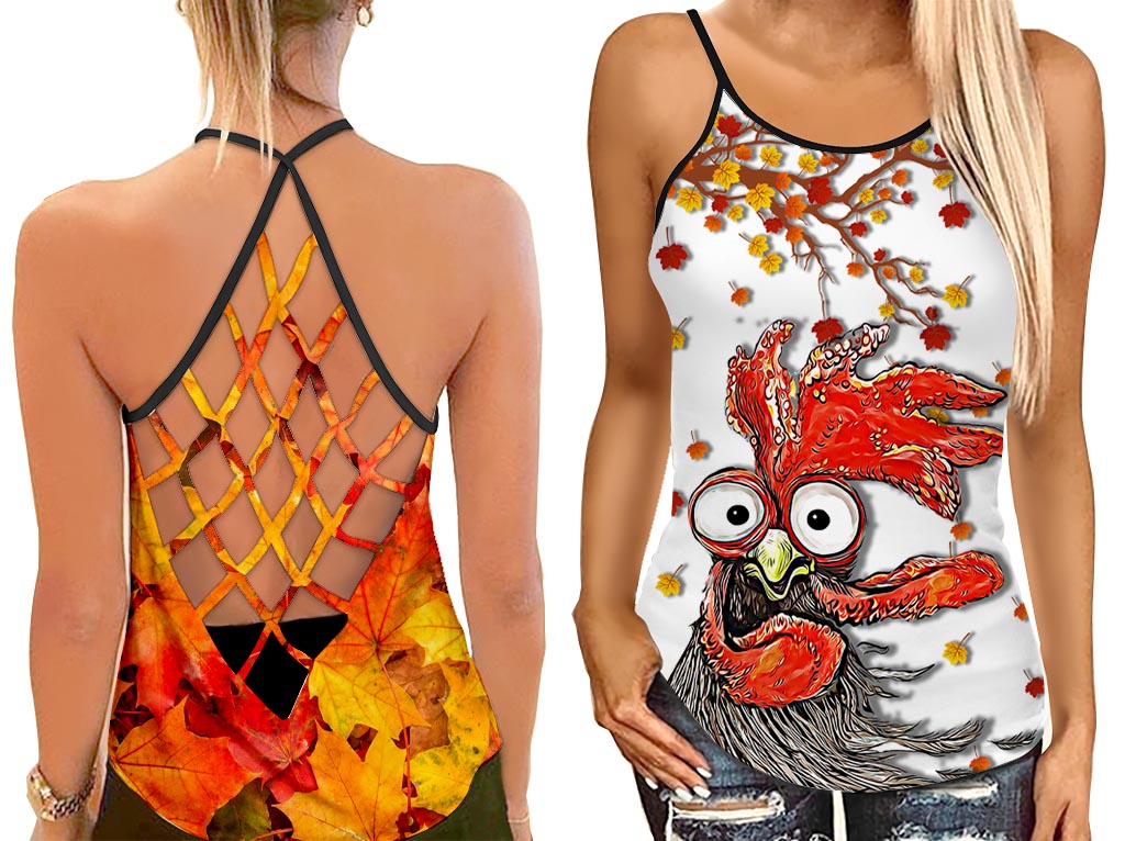 A Chicken And The Wind Tank Top Be Kind Shirt Women – Autumn Animal Cross Open Back Camisole Tank