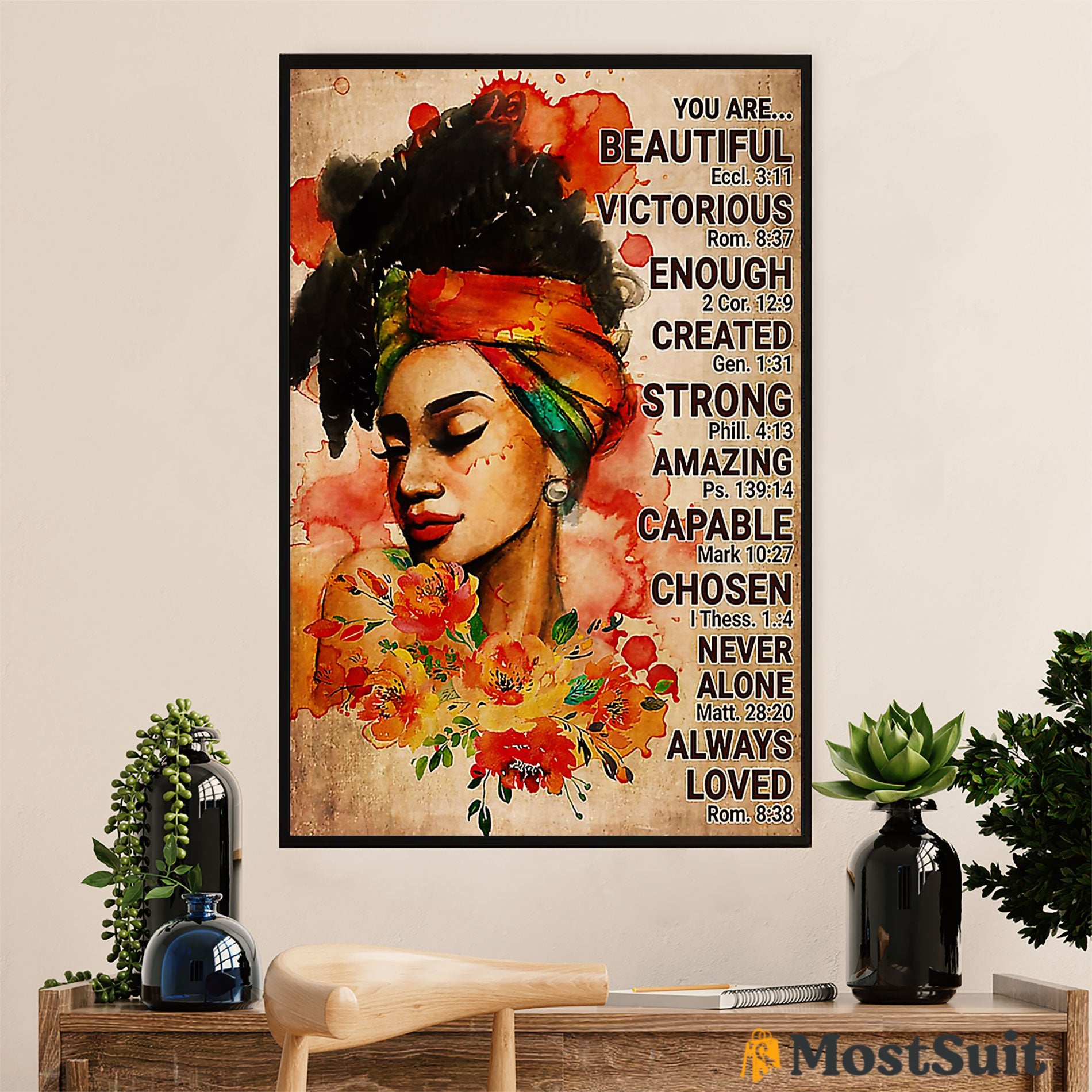 African American Afro Poster | Gift For Black Girl | Juneteenth Day Room Wall Art – Beautiful Victorious