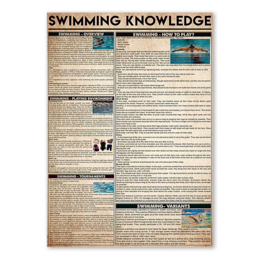 Swimming Knowledge Custom Design Giving Swimming Athletes Poster