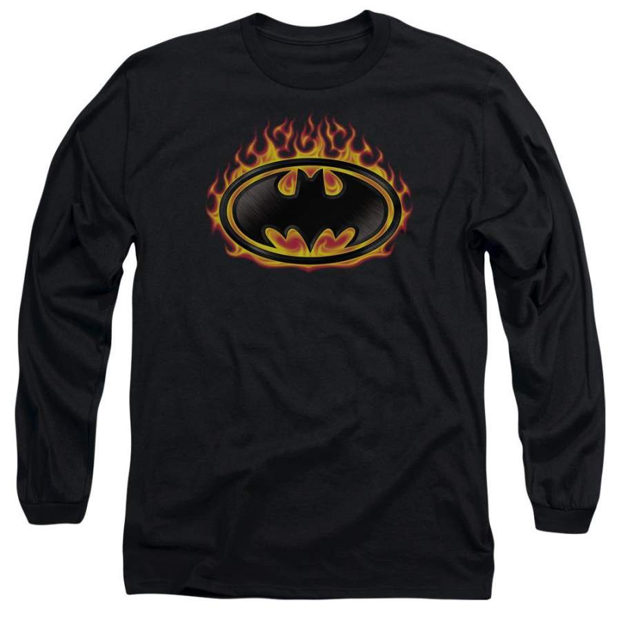 Batman – Bat Flames Shield Long Sleeve Adult 18/1