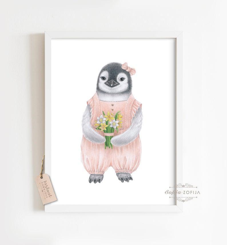 Baby Penguin Print – Mother’S Day Gift For Mom Printable Penguin Poster