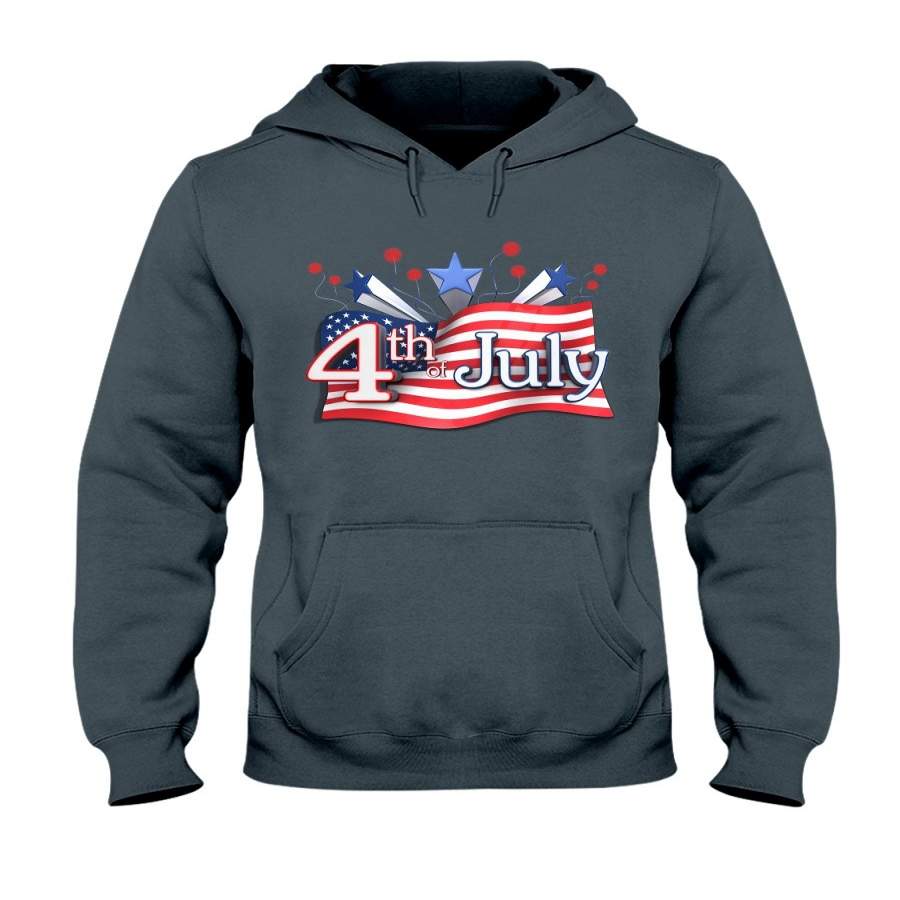 4th Of July American Flag Pattern Hoodie Gift For US Independence Day