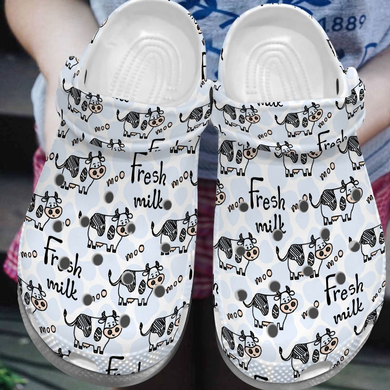 Cow Personalized Clog, Custom Name, Text, Color, Number Fashion Style For Women, Men, Kid, Print 3D Moo Love