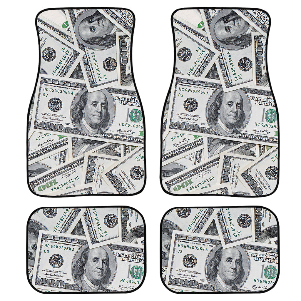 Us Dollar Pattern Print Front And Back Car Floor Mats, Front Car Mat