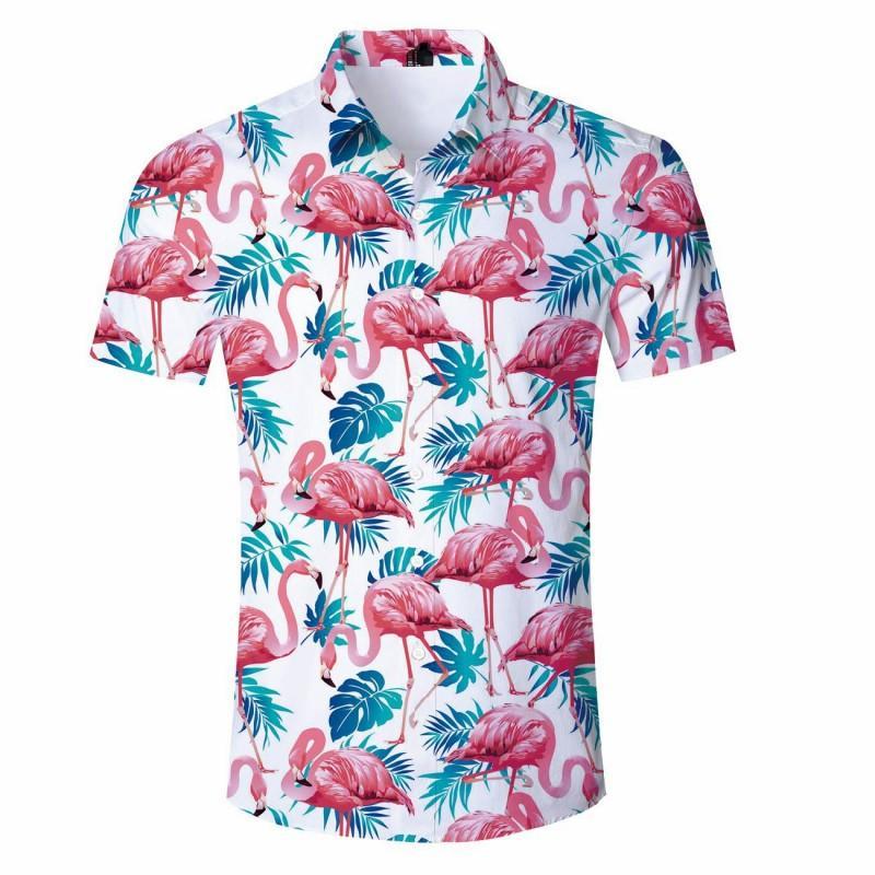 Flamingo Floral For Men Women Hawaii Shirt Ha36160