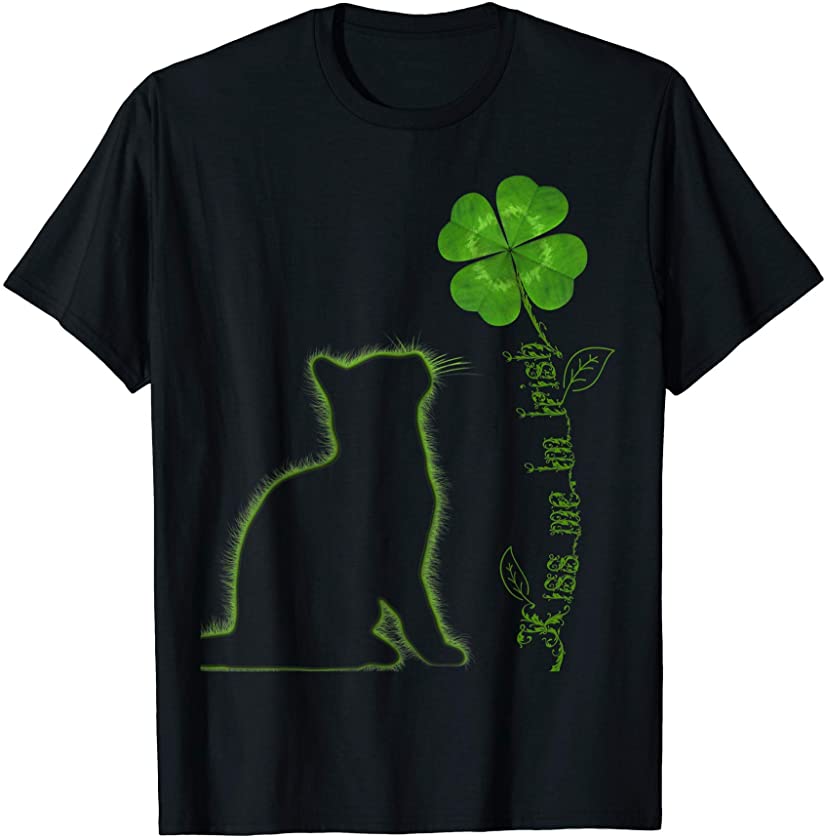 Cats Kiss Me Im Irish – St Patricks Day Kitten Cat Lover T-Shirt