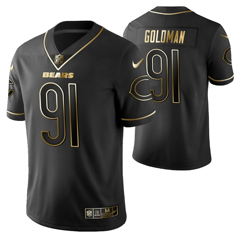 Chicago Bears Brandeddie Goldman 91 2021 NFL Golden Brandedition Black Jersey Gift For Bears Fans