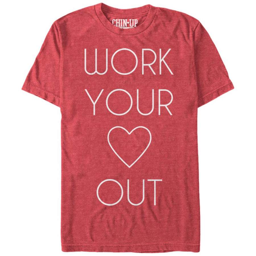 CHIN UP Women’s Heart  Boyfriend Tee Red Heather