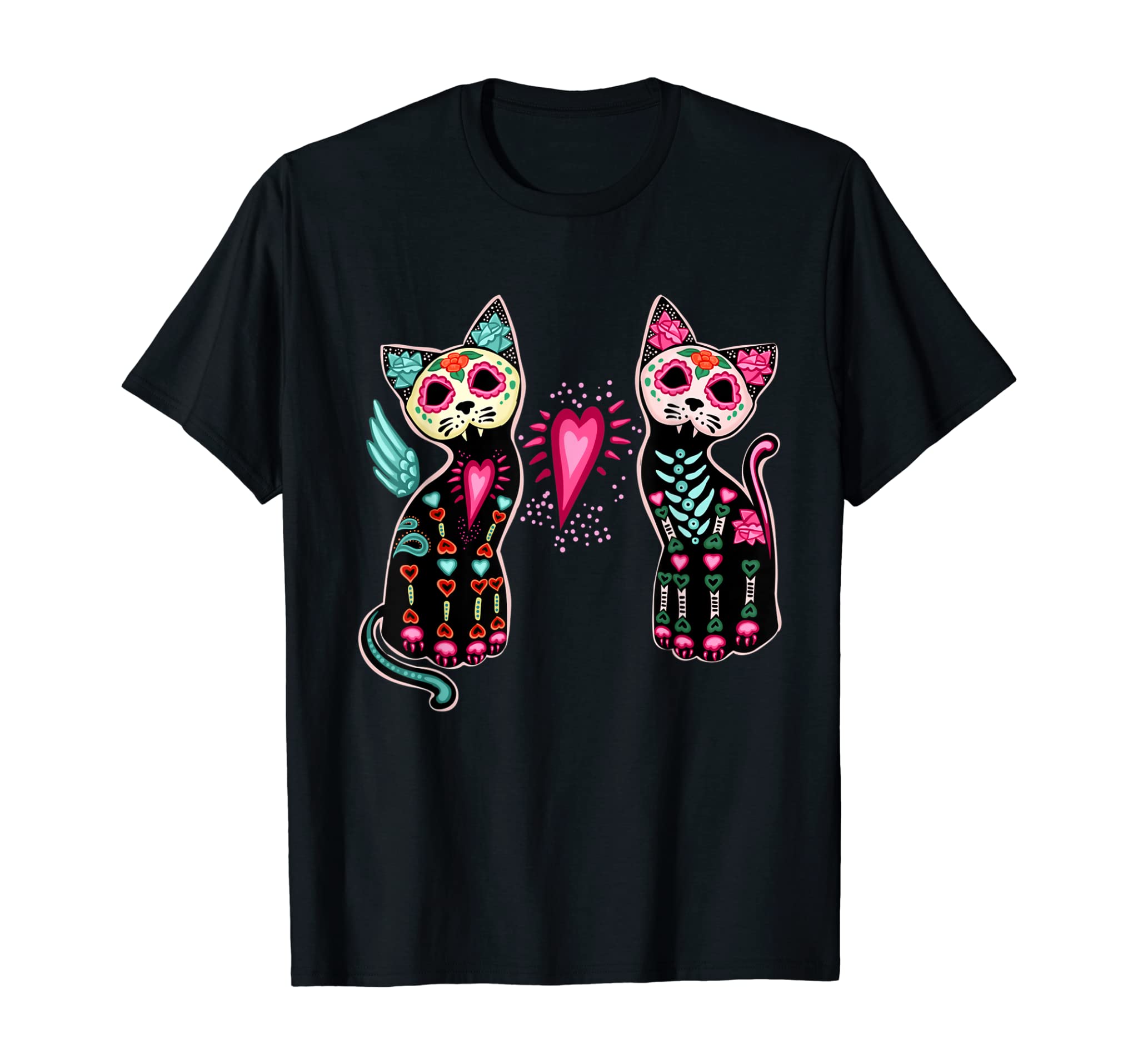 Day of the Dead Cats Shirt Cat Lovers Dia De Los Muertos