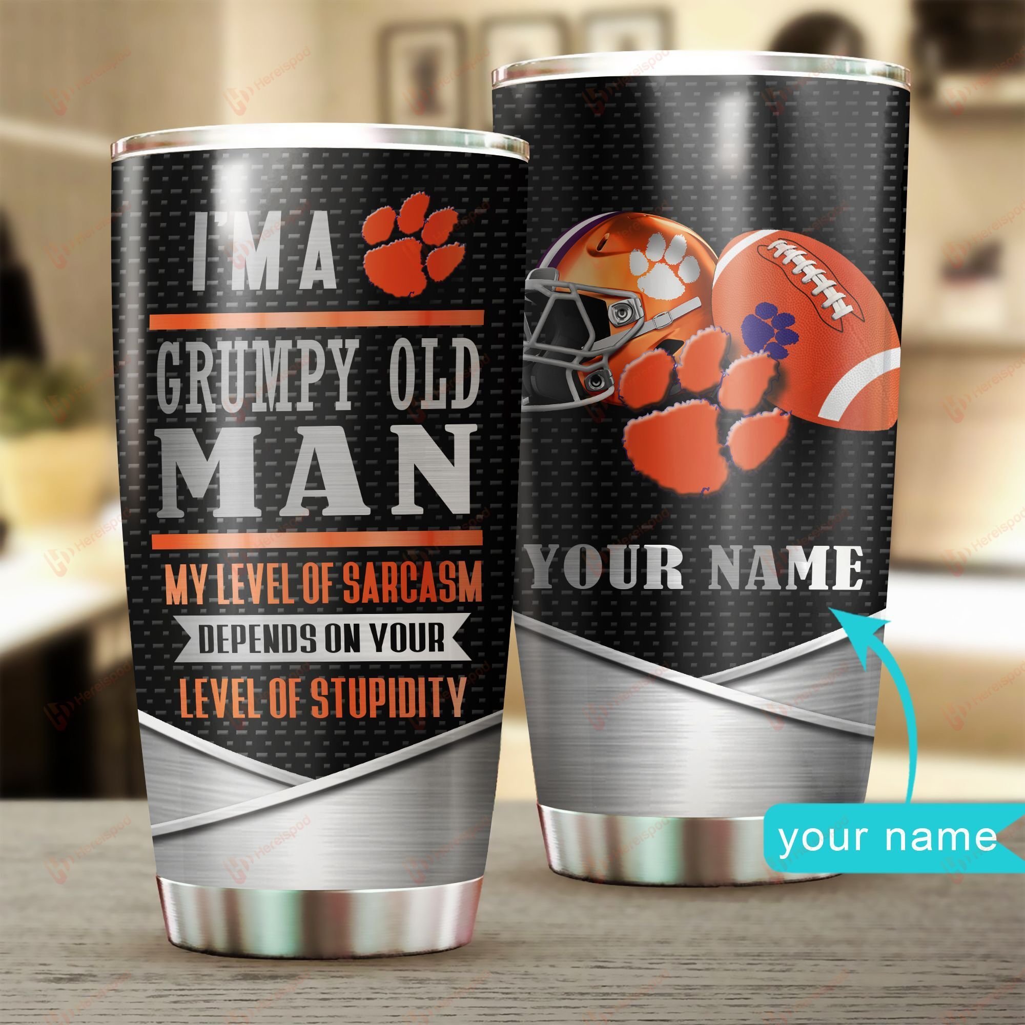 Chunc3007003 Clemson Tigers Personalized Stainless Steel Tumbler