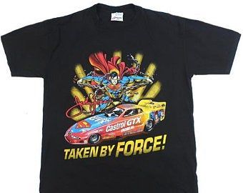 Vintage John Force Superman Nascar T-shirt Unisex Tee, Crewneck , Hooded , Funny Birthday, Vintage Gift For 7814