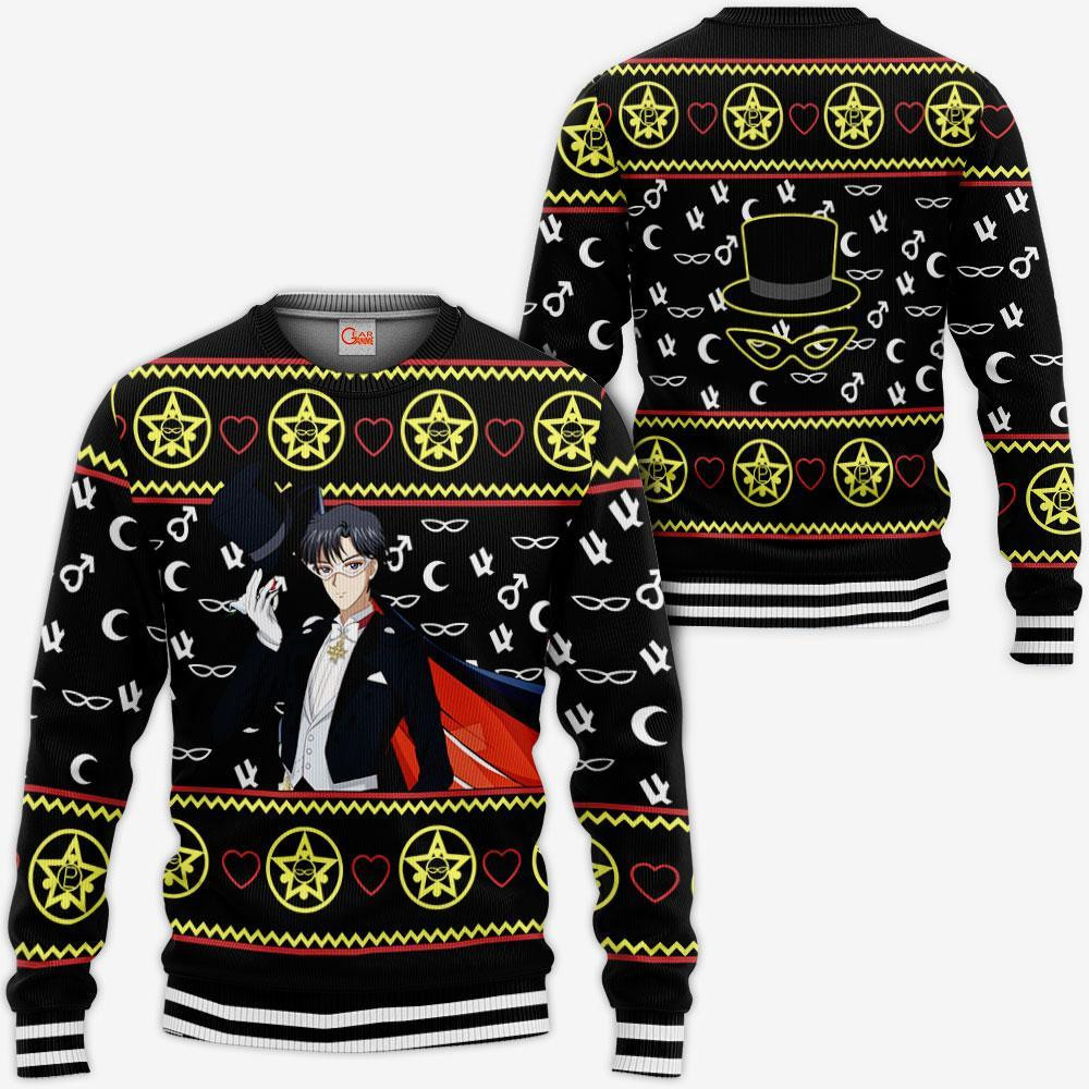 Tuxedo Ugly Christmas Sweater Sailor Moon Anime Xmas Gifts Idea