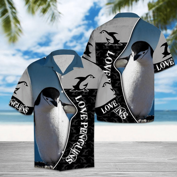 Waybackapparel Lovely Penguins 3D Hawaiian Shirt