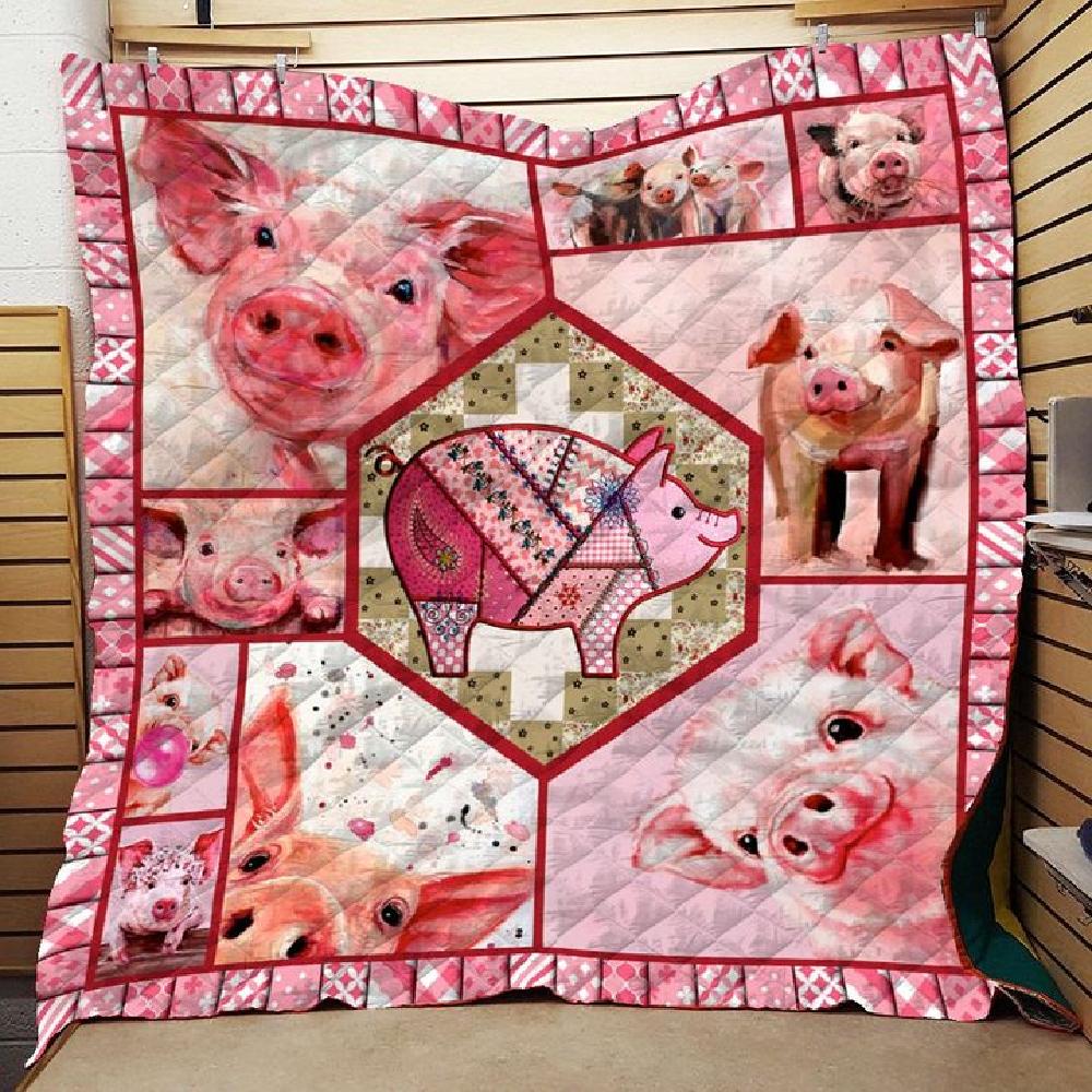 Animal Pink Pig Fleece Blanket Family Gift Home Decor Bedding Couch Sofa Soft And Comfy Cozy Cute Blanket