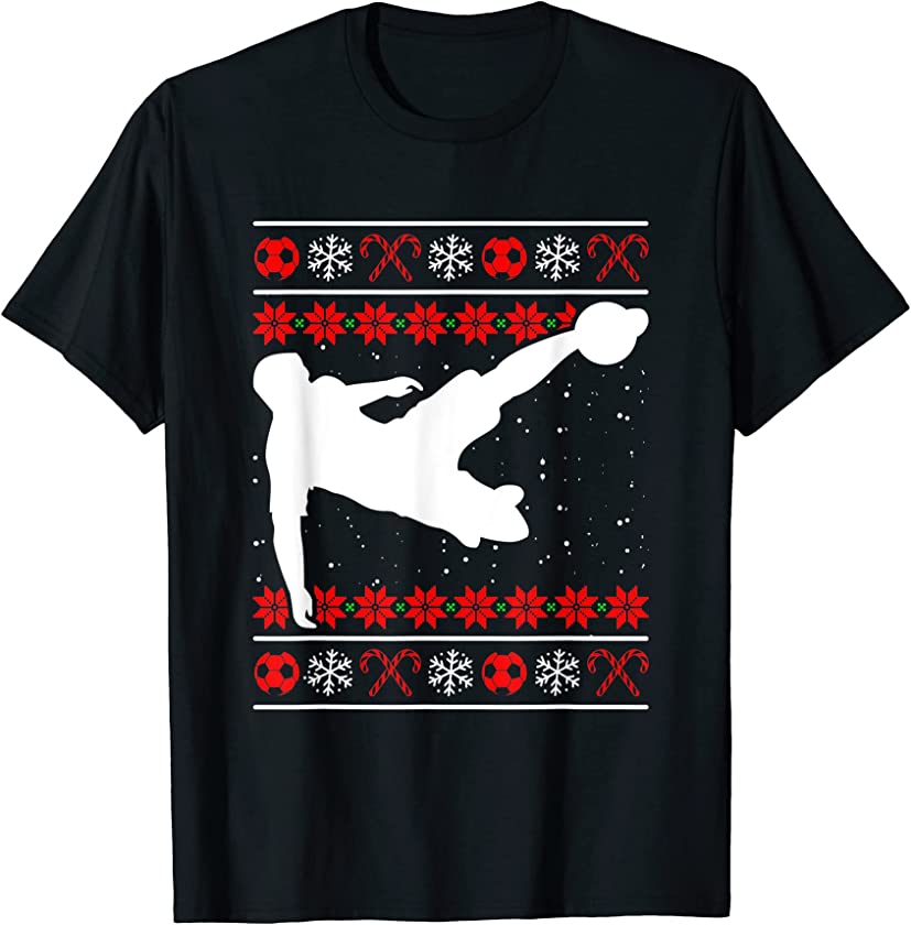 Ugly Christmas Soccer Player X-Mas Santa Claus New Year Ball T-Shirt