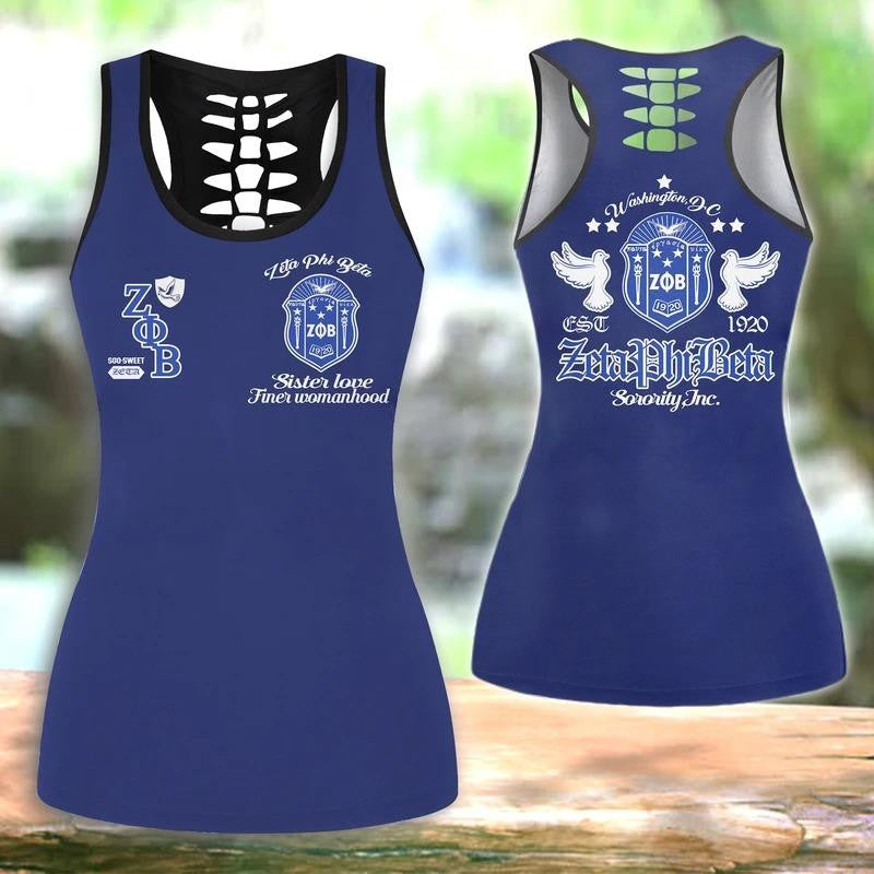 Dove Zeta Phi Beta 1920 Sorority Hollow Tank Top