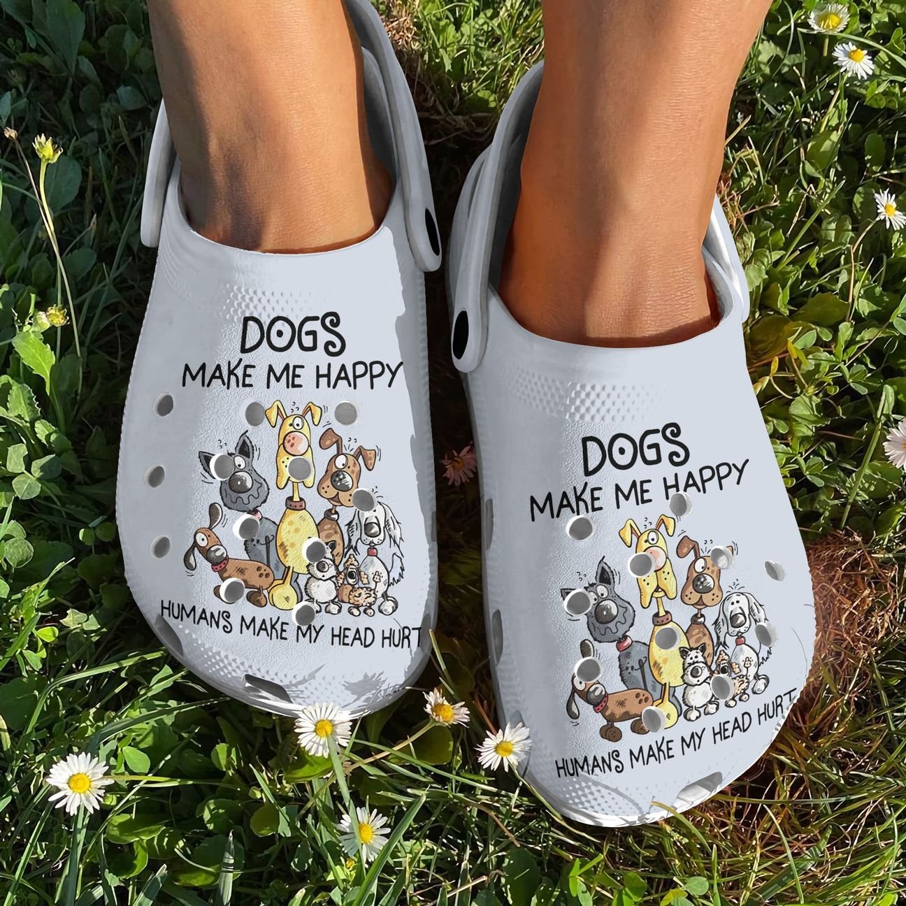 Dog Personalized Clog, Custom Name, Text, Color, Number Fashion Style For Women, Men, Kid, Print 3D Happy Dogs