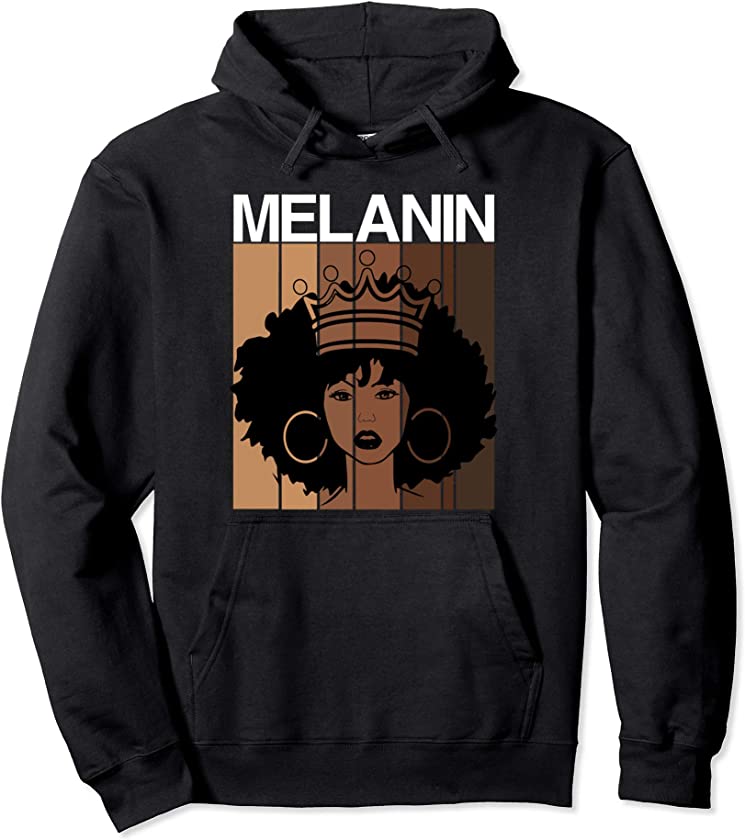 Melanin Queen Shades African American Strong Black Afro Pullover Hoodie