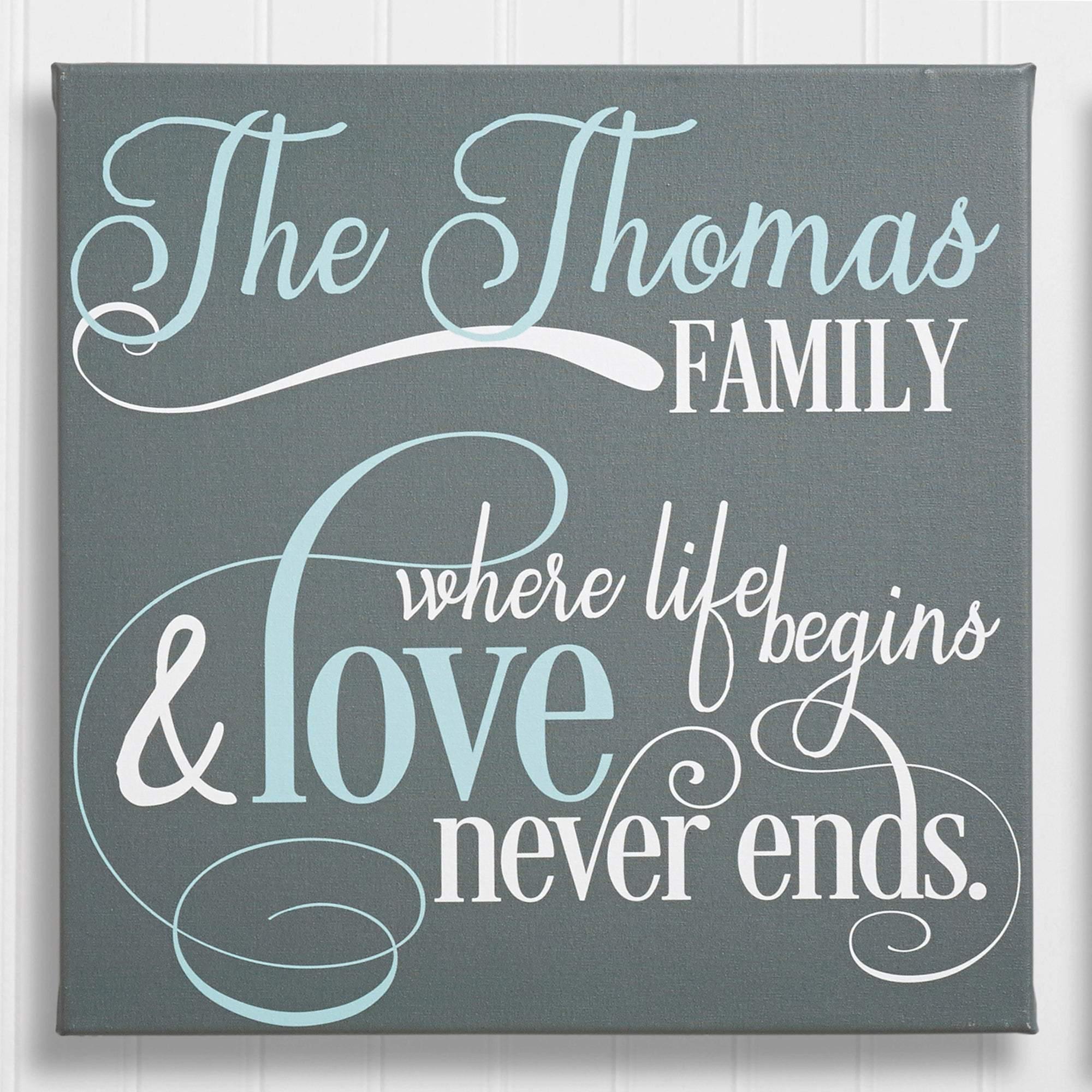 [Personalized Name] Family Quote – Perfect Gift Love , Gift For Family, Best Idea Home Decor – Matte Canvas, Wall Art, Canvas Prints