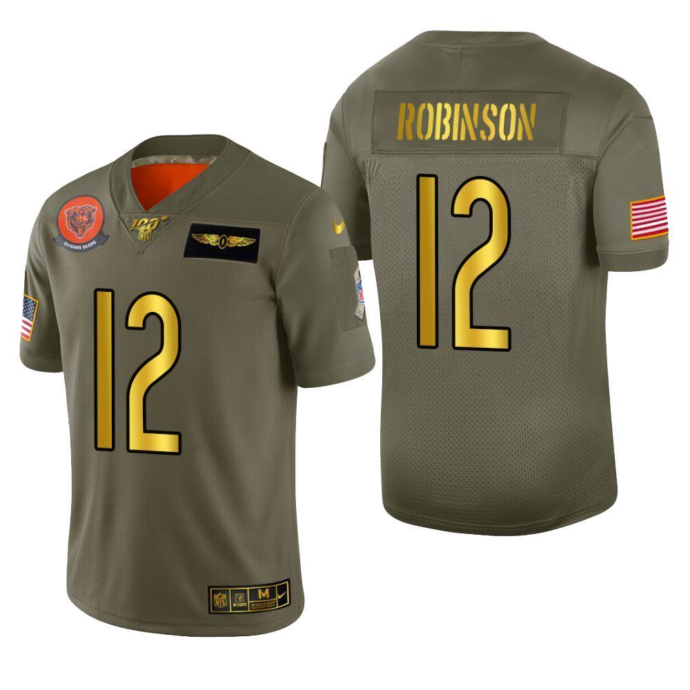 Chicago Bears Allen Robinson 2019 Salute To Service NFL 100 Mens Jersey Metallic