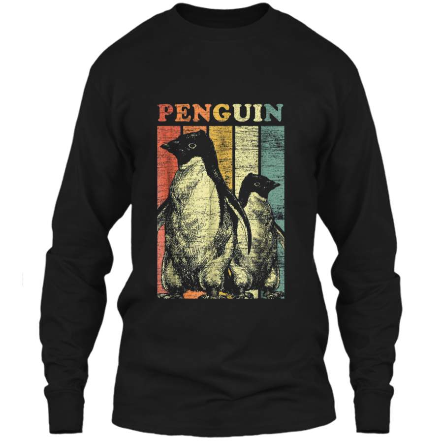 Penguin  Retro Vintage Zoo Sea Bird Ocean Australia LS Ultra Cotton Tshirt