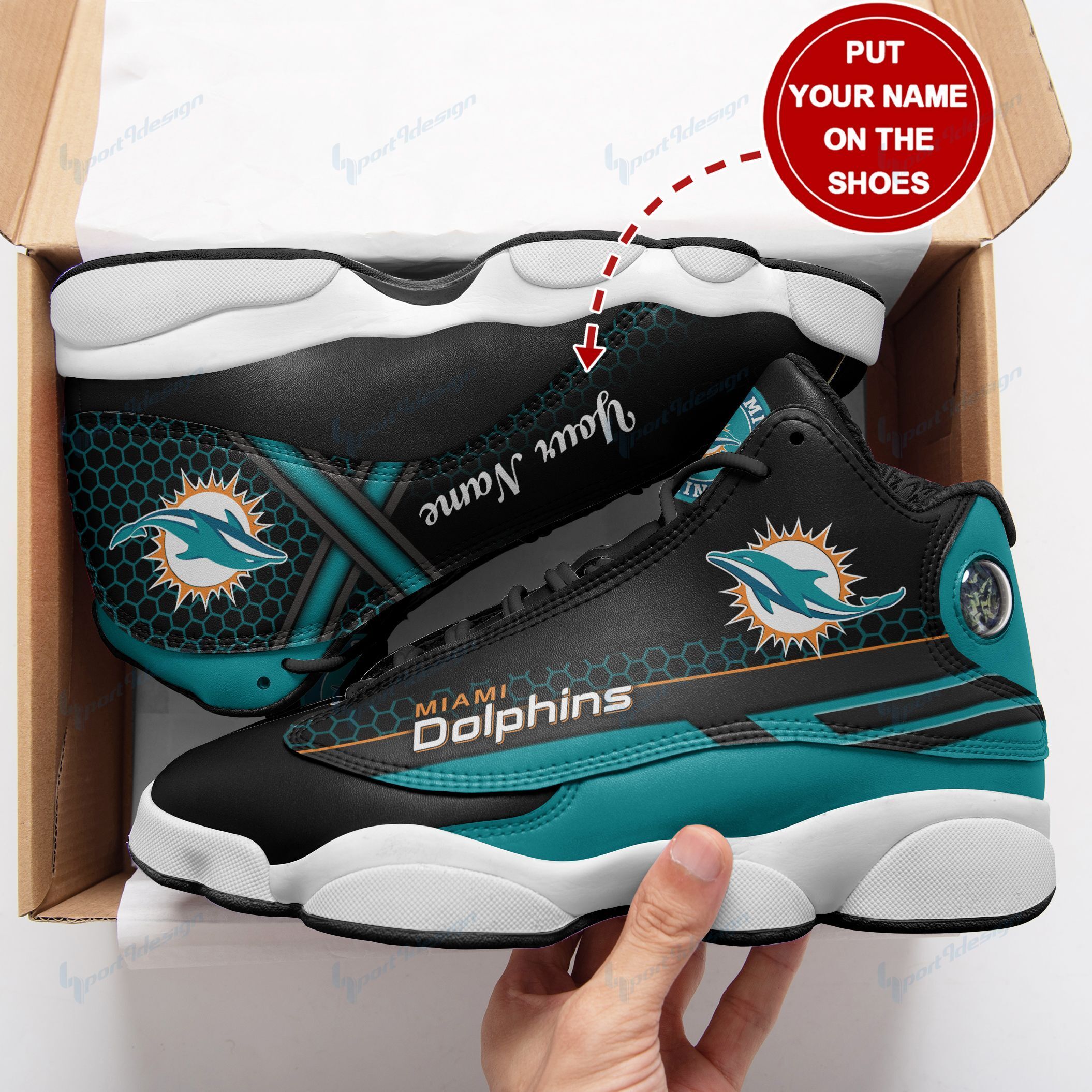 Miami Dolphins Personalized Ajd13 Sneakers 1095