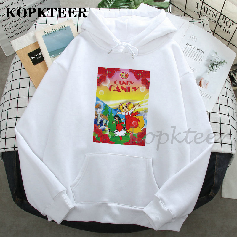 Candy Candy Cartoon Hoodie Women Fashion Kawaii Anime Harajuku Sweatshirt Female 90s Vintage Clothes Female Hood Pullovers alx