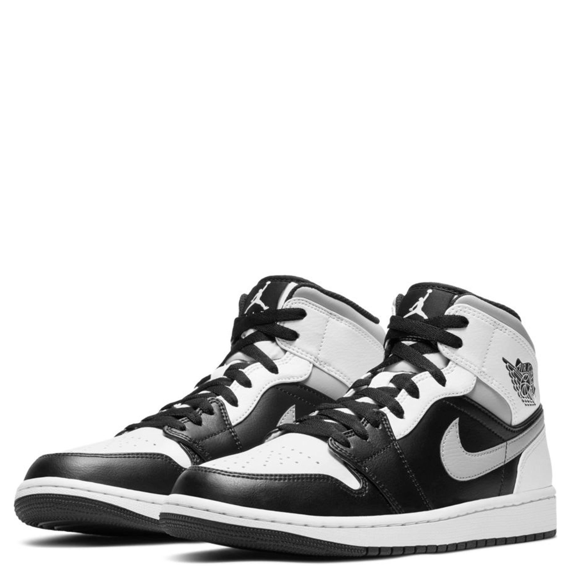 Jordan Air 1 Mid Black White Lt Smoke Grey Youth 601896