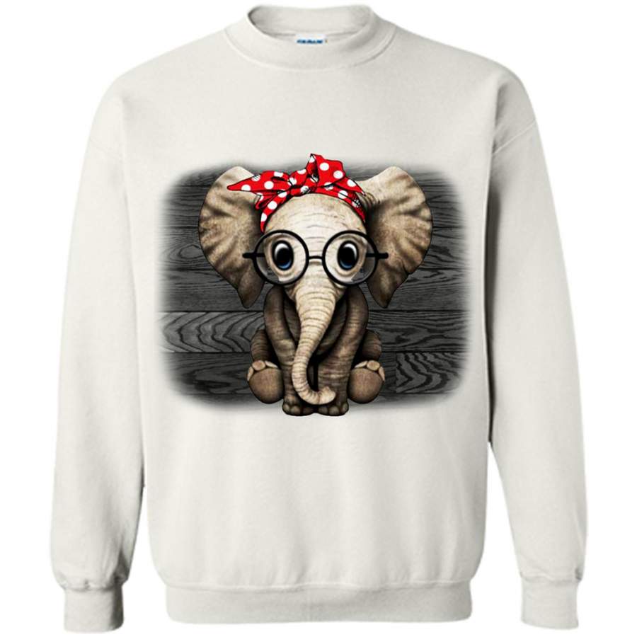 Farmer Happy Elephant, Christmas Gift, Xmas – Gildan Crewneck Sweatshirt