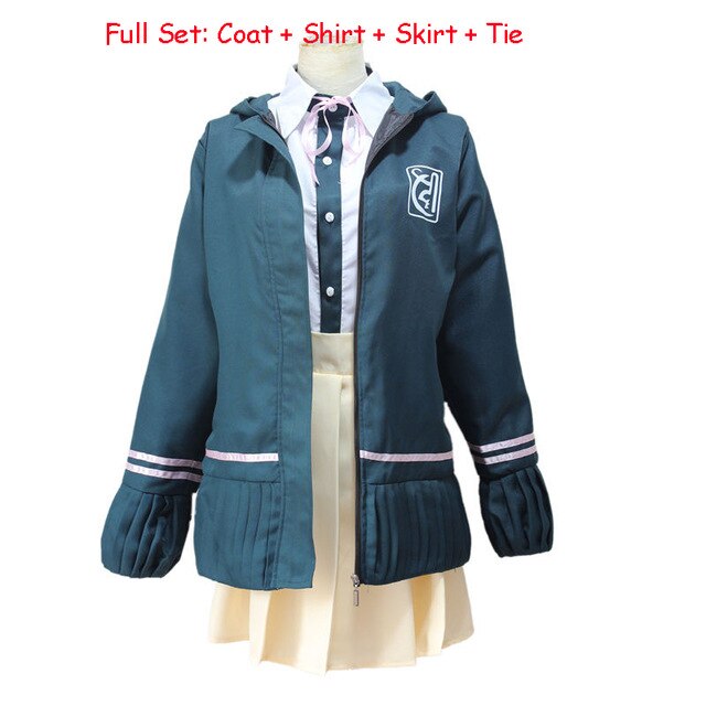 Women Girls Chiaki Nanami Cosplay Costume Anime Danganronpa 2 Cosplay Uniform Halloween Costume WIg Shoes bag custome Made alx