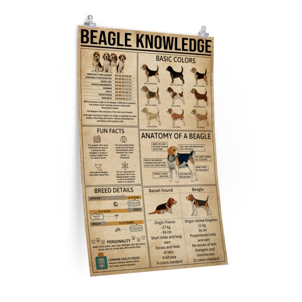 Beagle Knowledge – Premium Matte vertical posters